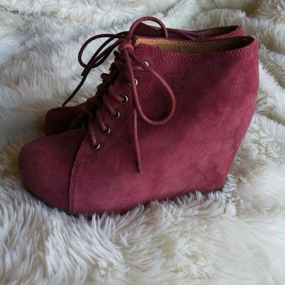 Jeffrey Campbell Shoes - Jeffrey Campbell Suede Wedge Booties 99 Tie Size 6